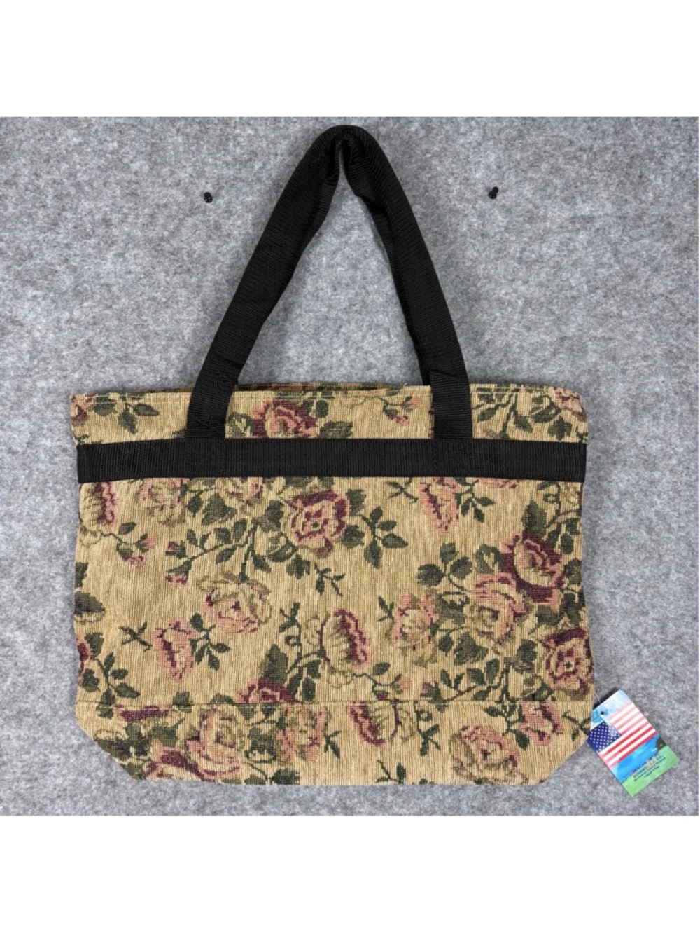 Vintage Bovano Floral Tapestry Tote Bag Large Travel Overnight Shoulder Bag NWT